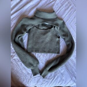 Princess Polly Sage Green Turtleneck Sweater
